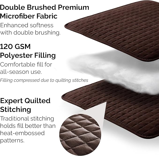Southshore Fine Living, Inc. Full/Queen Quilt Bedding Set, Comfy Microfiber Coverlet, Queen Size Bedspread, Pet Hair Resistant Bedding, Full Size Bedspread w/2 Shams, Chocolate Brown Quilt