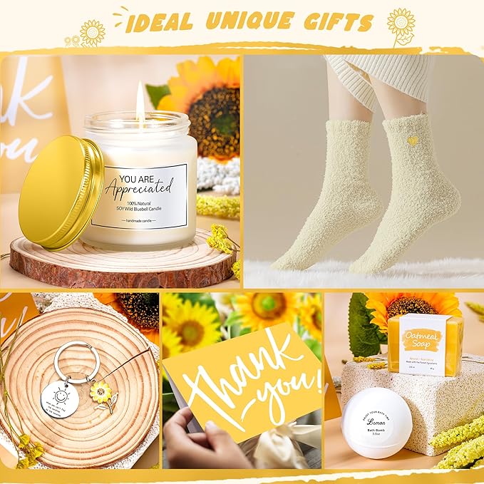 12PCS Thank You Gifts for Women,Birthday Gift,Appreciation Gifts for Coworkers, Sunshine Box for Employee, Thanks You Baskets for Women Friends Teacher, Mentor, Families, Friends, Leaders