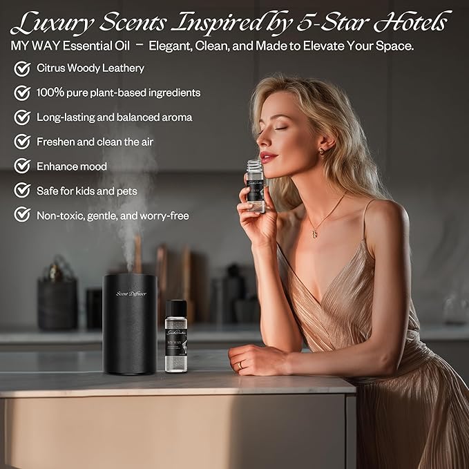 My Way Diffuser Oil - Hotel Diffuser Oil Inspired by Luxury 5-Star Hotel - Woody Notes - Comforting Cedar, Cypress, Lemon - Fragrance Oil Fits Any Diffuser, 20mL