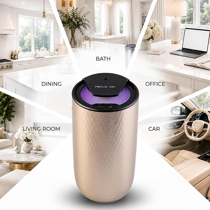 Waterless Essential Oil Diffuser Starter Kit with 15ml French Lavender Oil - Rechargeable Cordless Aromatherapy Machine for Home Bedroom Car Office Travel - 3 Mist Levels - 4 Timer - 24-Hour Battery
