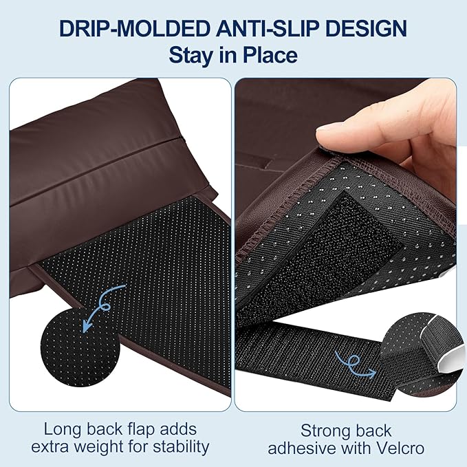 Leather Recliner Pillow, Adjustable Neck & Head Support Pillow, Pu Leather Non-Slip Headrest for Recliner Chair, Couch, Office Chair, Sofa
