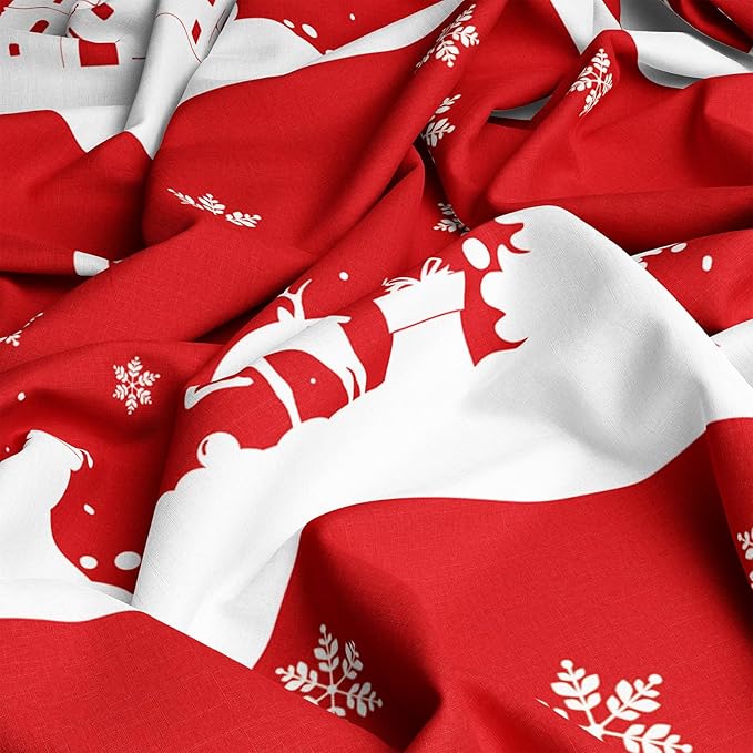 YIYEA Christmas King Size Pillow Cases Set of 4, Ultra Soft Double Brushed Microfiber Red Pillowcases and Christmas Pillow Covers, Envelope Closure, Fade Resistant (20"x36")