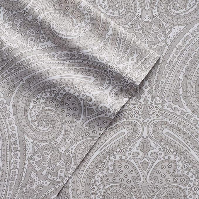 1500 Supreme Collection King Sheet Sets Paisley Gray - Luxury Hotel Bed Sheets and Pillowcase Set for King Mattress - Extra Soft, Elastic Corner Straps, Deep Pocket Sheets, King, Paisley Gray