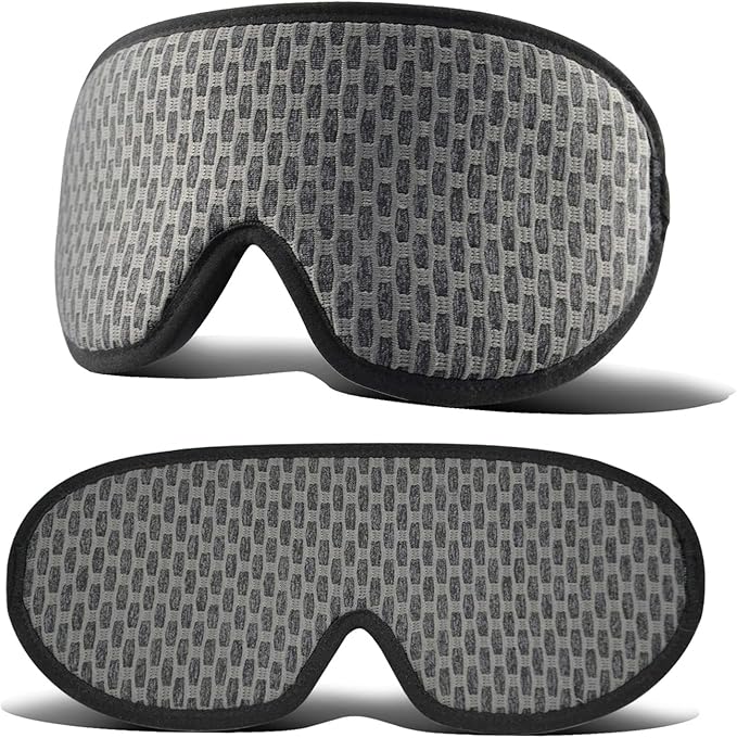 3D Mesh Breathable Sleep Eye Mask, Light Blocking Eye Mask, Zero Pressure Eye Mask, Soft Eye Cover, Comfort Blindfold, Travel Eye Mask, Night Sleep Mask, Gray