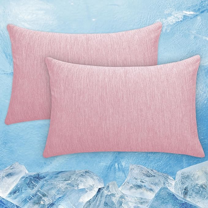CHOSHOME Cooling Pillow Cases Zipper Pillow Covers Q-Max > 0.45 Zippered Pillowcases for Hot Sleepers, Soft, Breathable, Skin-Friendly, 4 Pack (Queen, 20"x30", Pink)
