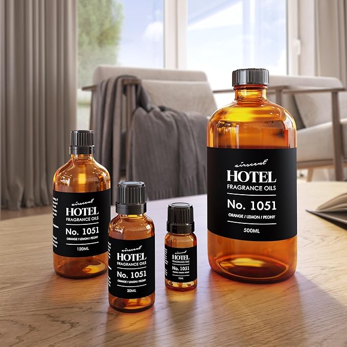 AirScent Citrus Zest Hotel Diffuser Oil No. 1051 - Orange Lemon Peony - Premium Fragrance Oil for Ultrasonic and Waterless Diffusers and Crafting - 30 mL, 1 fl oz Glass Dropper Bottle