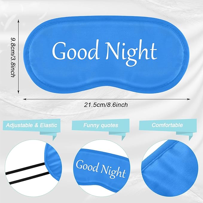 Eurzom 20 Pieces Funny Sleeping Eye Mask Bulk with Adjustable Strap Sleep Blackout Eye Mask for Night Blindfold Cover for Spa Women Men Adult Pajama Party Favors(Bright Colors)