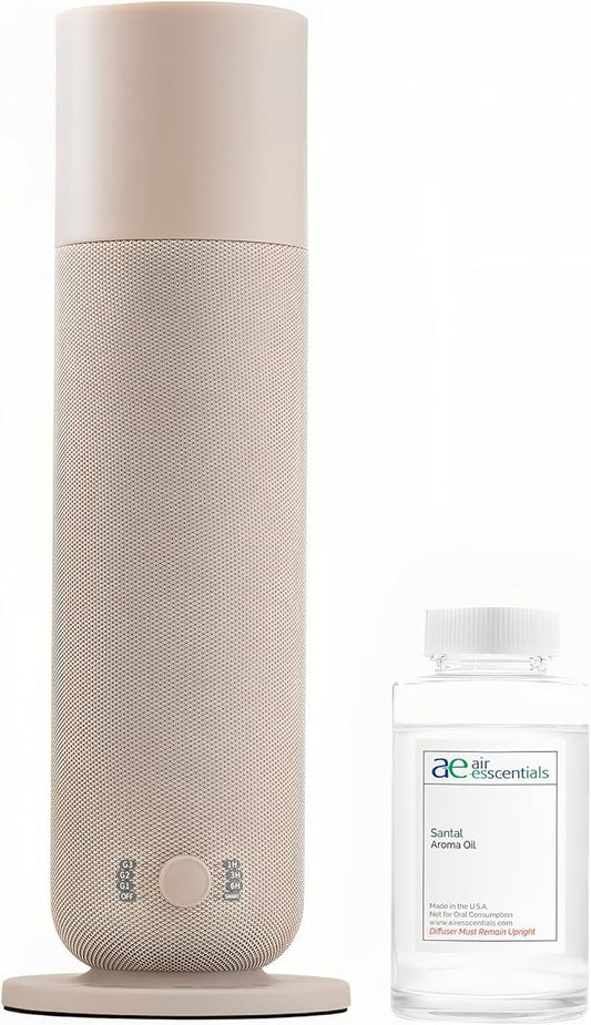 AE800 Tower Bluetooth Smart Diffuser with Santal Oil, A Warm Sandalwood & Cardamom Blend, Waterless Scent Machine for Home or Office, Large Room Coverage Up to 800 Sq. Ft.