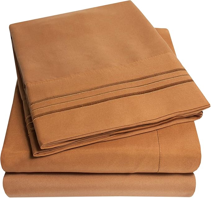1500 Supreme Collection Queen Sheet Sets Mocha Brown - Luxury Hotel Bed Sheets and Pillowcase Set for Queen Mattress - Extra Soft, Elastic Corner Straps, Deep Pocket Sheets, Queen Mocha Brown