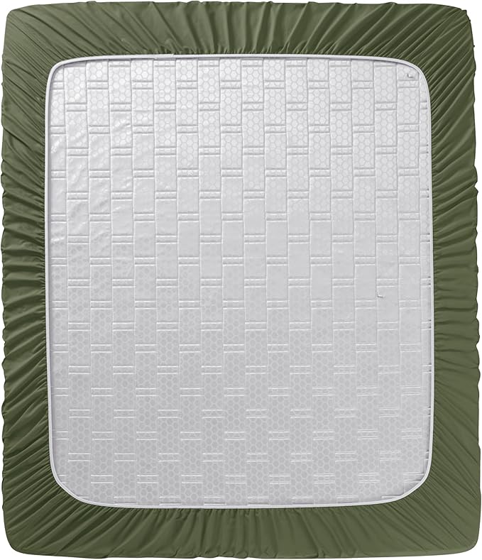 Clara Clark RV Short Queen Sheets - Hotel Luxury 6 Piece Bed Sheets for Short Queen Size Bed - Soft Bedding Sheets & Pillowcases, Fits Low Mattress up to 10 inch deep. Short Queen, Olive Green