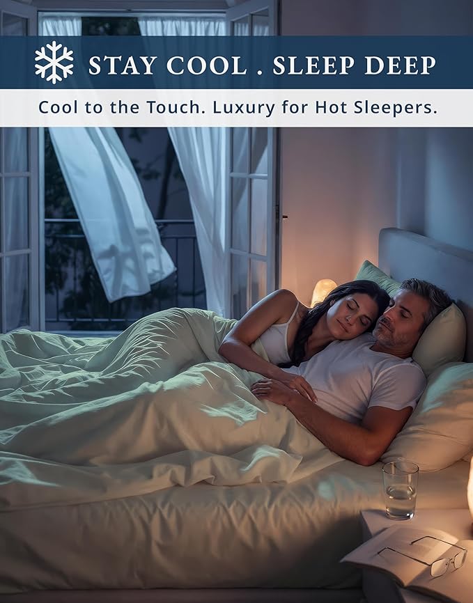 100% Egyptian Cotton Queen Size Bed Sheet set - 1000 Thread Count Sheets, Ultra-Soft Hotel Luxury Comfort with 15" Deep Pocket, Naturally Breathable & Durable Winter Queen Bed Sheets Set - Ivory