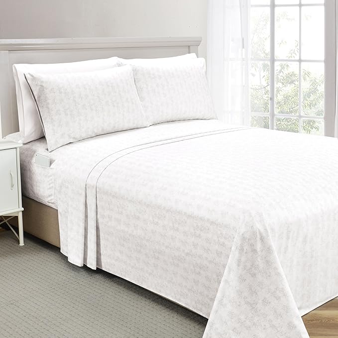 Elegant Comfort Softest and Coziest 6-Piece Sheet Set - 1500 Premium Hotel Quality Microfiber - Deep Pocket, Wrinkle Resistant 6-Piece Wave Pattern Bed Sheet Set, Twin XL, Wave Beige