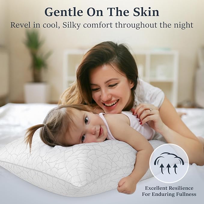 COZSINOOR Standard Size Cooling Bed Pillows - Premium Down Alternative Breathable Pillows Set of 2 for Side, Back, and Stomach Sleepers Hotel Quality Fluffy Soft Microfiber Fill Skin-Friendly