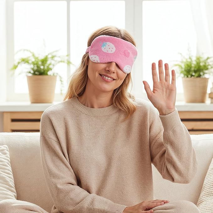 2PCS Plush Sleeping Eye Mask Soft Plush Eye Mask Fuffy Eye Cover Comfortable Sleep Mask Blindfold Rainbow Faux Fur Eye Shade for Women, Men and Kids Travel Nap Sleeping