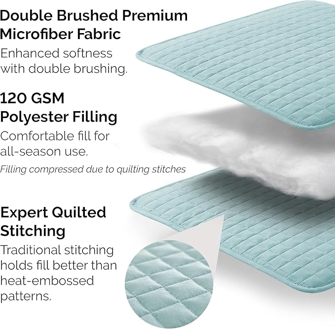 Southshore Fine Living, Inc. Bed Quilts Queen Size with 2 Pillow Shams, Full Bedding Set, Pet Hair Resistant Bedding, Quilt Coverlet Bedspreads Queen Size, Full Bedspread with 2 Pillow Shams, Sky Blue