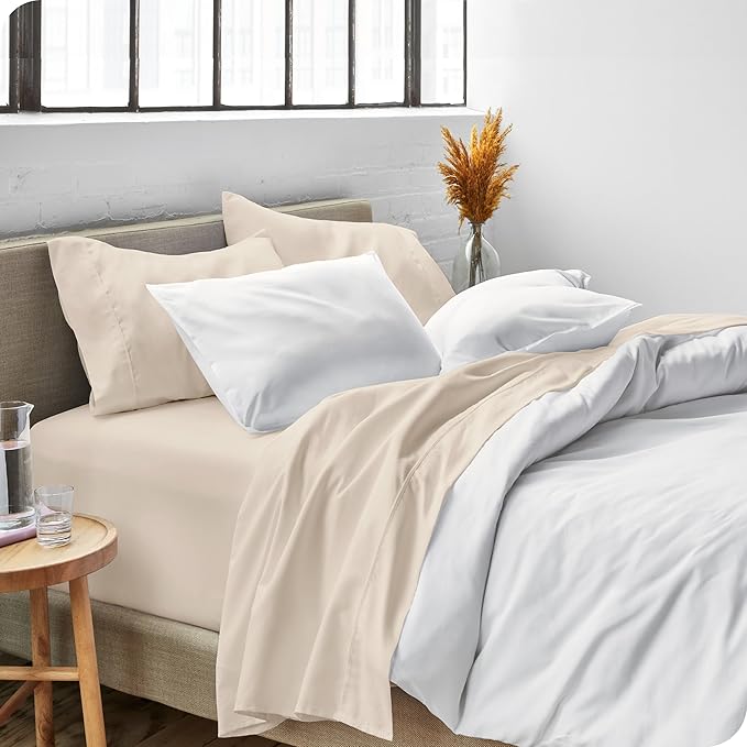 Bare Home Twin XL Sheet Set - 1800 Ultra-Soft Microfiber Twin Extra Long Bed Sheets - Double Brushed - Deep Pockets - Easy Fit - 3 Piece Set - Bedding Sheets & Pillowcases (Twin XL, Sand)