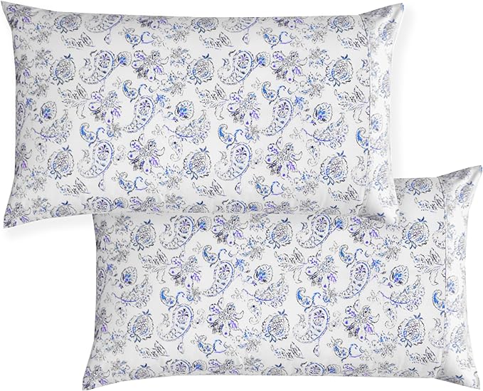 Elegant Comfort Luxury Soft Bed Sheets Paisley Pattern - 1500 Premium Hotel Quality Microfiber Softness Wrinkle and Fade Resistant (6-Piece) Bedding Set, King, Paisley Indigo