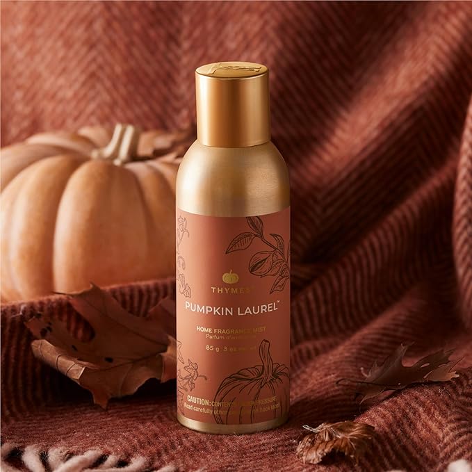Thymes Home Fragrance Mist – Room Air Fresheners for Home Long Lasting – Air Freshener Spray – Premium Home Fragrance with Notes of Nutmeg, Cinnamon, Clove & Creamy Pumpkin (Pumpkin Laurel, 3 oz)