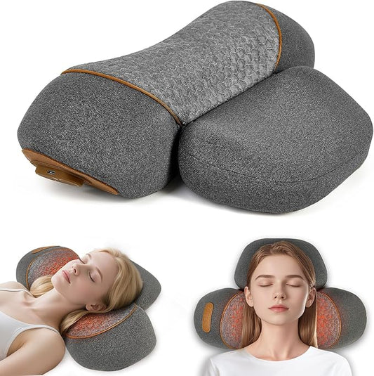 Back Massager with Heat, 3-in-1 Neck Massager Pillow, Deep Tissue Massage for Neck and Shoulder Pain Relief, Posture Corrector for Hump Back, Portable Ergonomic Design, Memory Foam, Gift for Women/Men