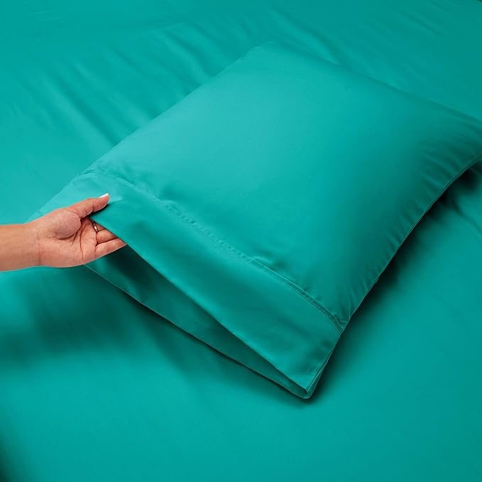Nestl Microfiber Bed Linen Set, 4Pc Twin XL Deep Pocket Sheets, Teal