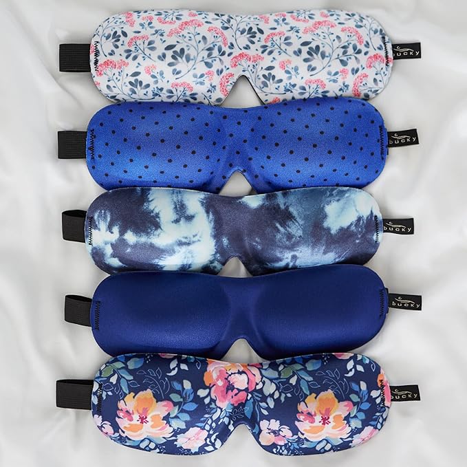 Bucky 40 Blinks No Pressure Printed Eye Mask for Travel & Sleep, Pink Arabella, One Size