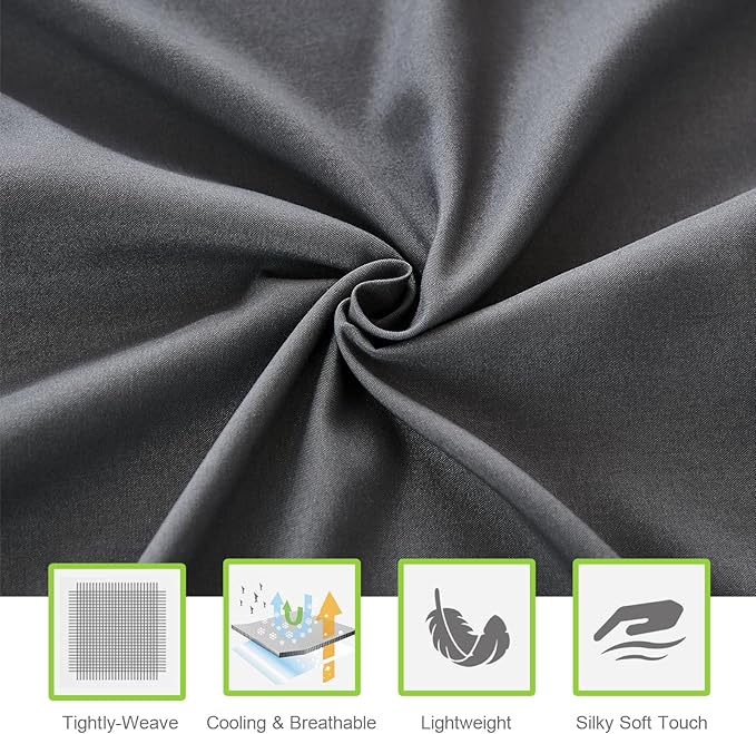 ILAVANDE Grey Queen Sheets Set 6 Piece,Hotel Luxury Super Soft 1800 Series Microfiber Queen Bed Sheets Set-Wrinkle Free & Breathable-14 Deep Pocket Sheets for Queen Size Bed(Queen,Grey)