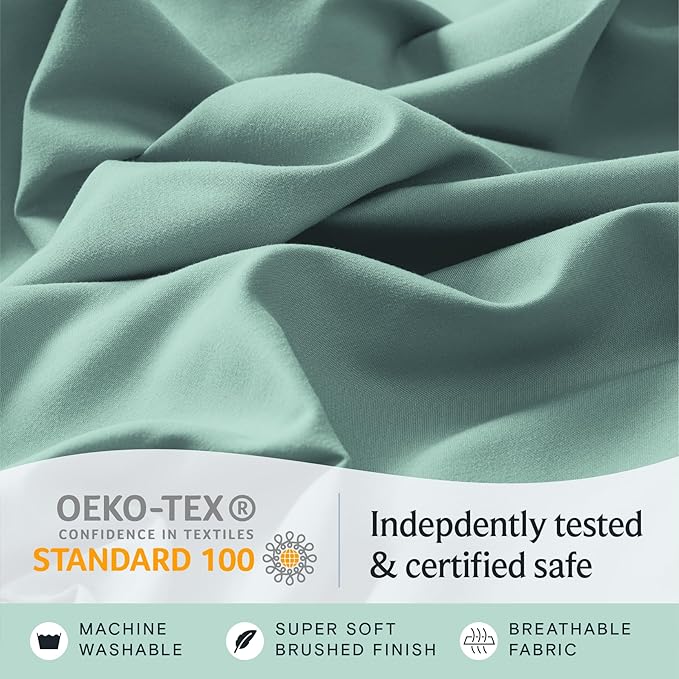 LuxClub 6 PC King Sheet Set, Breathable Luxury Bed Sheets, Deep Pockets 18" Wrinkle Free Cooling Bed Sheets Machine Washable Hotel Bedding Silky Soft - Light Teal King