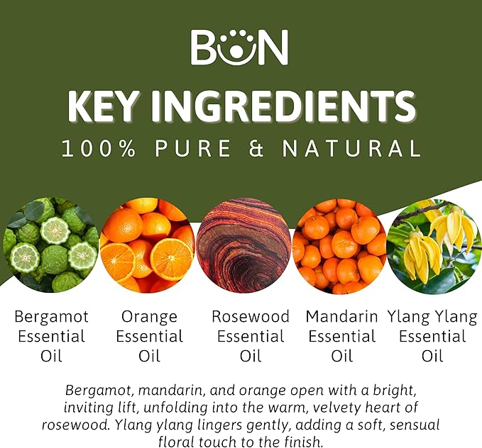 Sensuality Essential Oil Blend – Ylang Ylang, Bergamot, Mandarin, Orange & Rosewood – 100% Pure for Diffuser, Massage, Mood & Self-Care – Romantic Aromatherapy