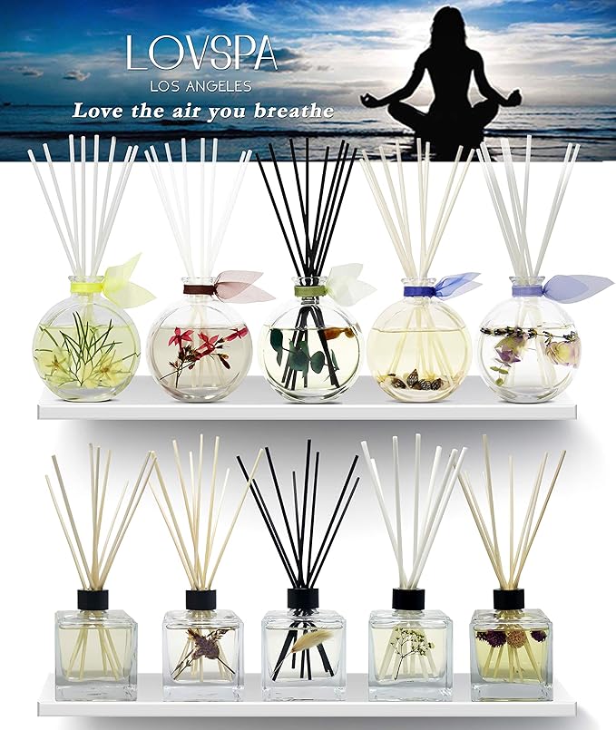 Reed Diffuser Set, Warm Vanilla Sugar Scented Oil Diffuser with Sticks, Home Fragrance Accessories for Bathroom Shelf Decor, Aroma Diffusers for Home or Office Fall Decor, USA Made