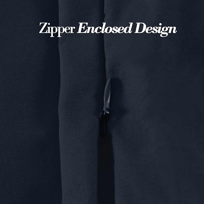 Mocassi 1-Piece Premium Body Pillowcase 1800 Series Hotel Quality Microfiber - Soft and Breathable with 3-Line Embroidery Wrinkle and Stain Resistant, Easy Care, 21" x 54", Navy Blue