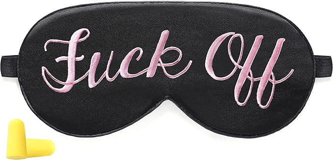 Coucoland 100% Mulberry Silk Funny Sleeping Eye Mask Cover Blindfold for Sleep Adjustable Head Straps with Two Ear Plugs