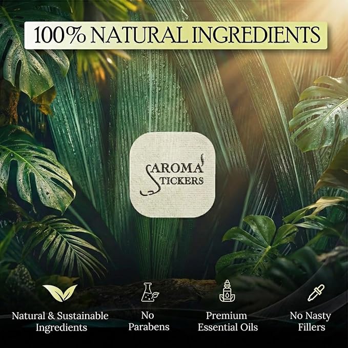 AROMA STICKERS® Original Blend Refresh Edition- 100% Natural Essential Oil Scented Mask Stickers for Face Mask & Pillow (12 Stickers/pc) -Personal Aroma/Relaxing (Pack of 1)