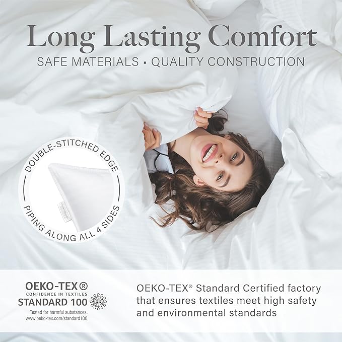 Modern Threads Hotel Collection Cooling Pillows - 2-Pack Standard/Queen Size Down Alternative Gel-Infused Pillows for Ultimate Comfort in Back, Stomach, or Side Sleepers