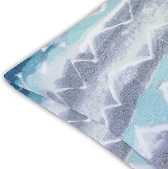 1500 Supreme Collection Extra Soft Summerset Ocean Vibe Chevron Pattern Sheet Set, Queen - Luxury Bed Sheets Set with Deep Pocket Wrinkle Free Bedding, Trending Printed Pattern, Queen