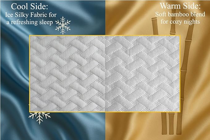 AMBERSTAR Memory Foam Pillow - 2 - Pack, Adjustable Loft, Cooling & Cozy Dual-Sided Cover, Perfect for Side, Back & Stomach Sleepers