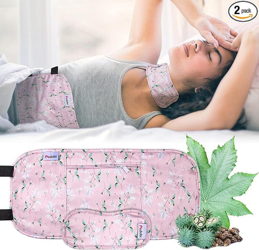 2 Pack Castor Oil Pack Wrap Organic Cotton for Liver Detox, Reusable Castor Oil Compress Highly Absorbent Anti Oil Leak（Oil are Not Include）