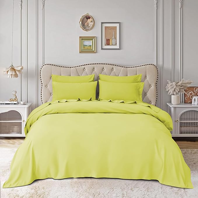 Mocassi Pillowcases 1800 Premium Hotel Quality - Easy Care, Smooth Weave, Wrinkle and Stain Resistant, Easy Slip-On, 2-Piece Set, Standard/Queen Pillowcase, Pistachio Green