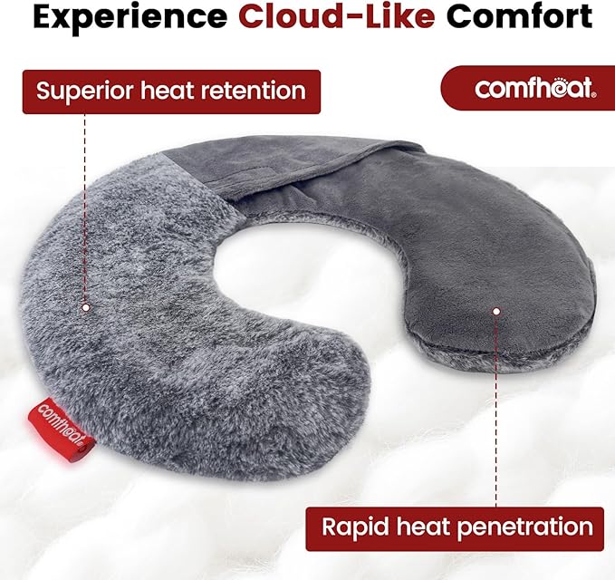 Lavender Microwave Neck Pillow, Heatable/Chillable Microwaveable Heated Neck Wraps for Pain Aromatherapy with Removable Washable Cover, Great for Relaxation and Pain Relief