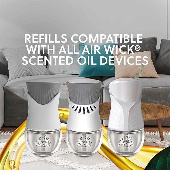 Air Wick Plug in Scented Oil Refill, 2 ct, Fresh Linen, Air Freshener, Essential Oils (Pack of 2)