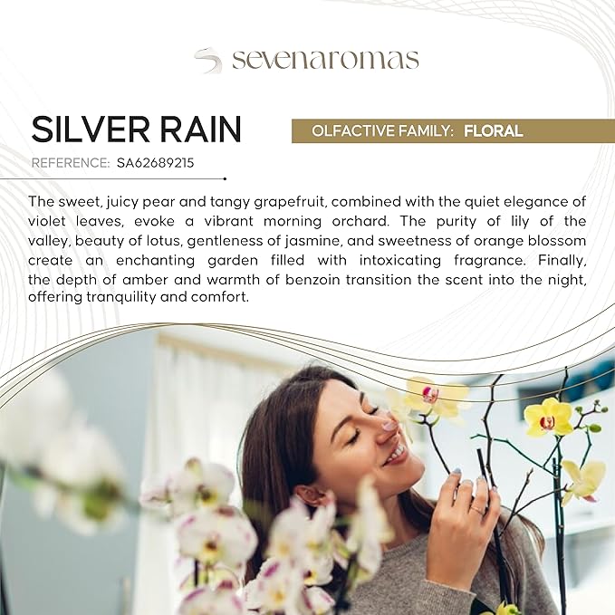 SevenAromas Hotel Scent Diffuser Oil, Luxury Hotel-Inspired Essential Oil for Aromatherapy & HVAC Diffusers – Premium Dropper Bottle - 45 ml 1.52 FL oz (Silver Rain)