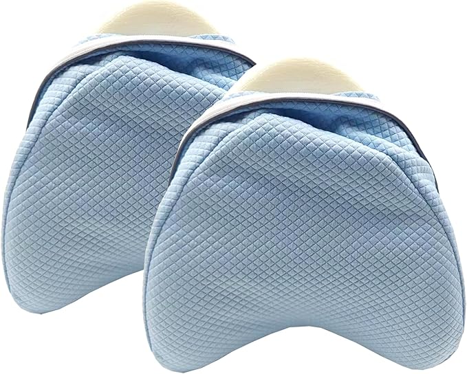 Replacement Pillow Cover for Contour Legacy Leg & Knee Foam Support Pillow-Cover ONLY (Blue，2 Pack)