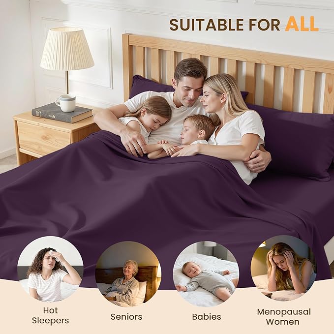 Twin 3 Piece Bed Sheet Set - Ultra Imitation Cotton-Premium Breathable & Cooling Sheets - Hotel Luxury Bed Sheets Deep Pocket up to 15"- Wrinkle, Fade, Stain Resistant (Purple, Twin)