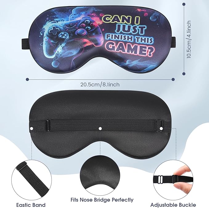 2 Pcs Sleep Mask for Kids Boys, Silk Eye Covers for Sleeping, Adjustable Strap & Light Blocking Design, Adult Children's Bedtime Blindfold for Travel and Home Use with Gift Box