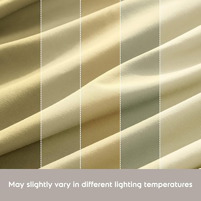 Nestl Extra Deep Twin XL Sheet Set - 4 Piece Breathable & Cooling Sheets - Hotel Luxury Bedding Set with 18-24 Inch Extra Deep Pockets - Easy Fit - Super Soft, Wrinkle Free & Comfy - Vanilla Yellow