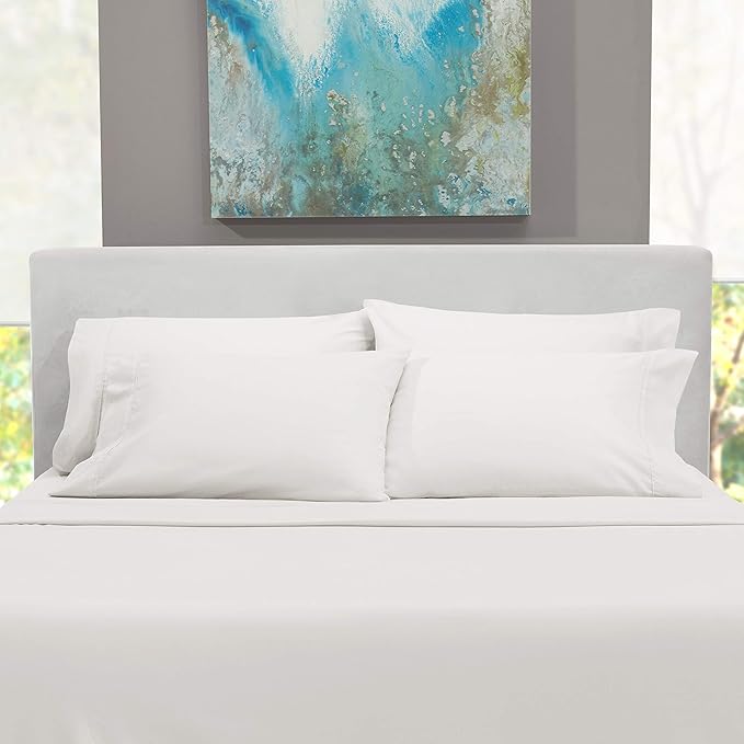 Hearth & Harbor Extra Deep Pocket Sheets - Fits Mattress 18-24 Inches Deep - Extra Deep Pocket California King Size - 6 Piece Cal King Sheets - Cal King, White