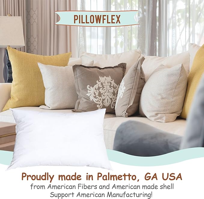 Pillowflex Synthetic Down Pillow Insert - 14x20 Down Alternative Pillow, Ultra Soft, Small Rectangle, Lumbar, Travel, Neck, Sleeping Pillow - 1 Decorative Pillow Form