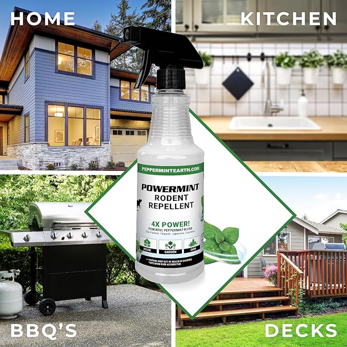 Powermint 16 Oz Peppermint Oil Rodent Repellent Spray