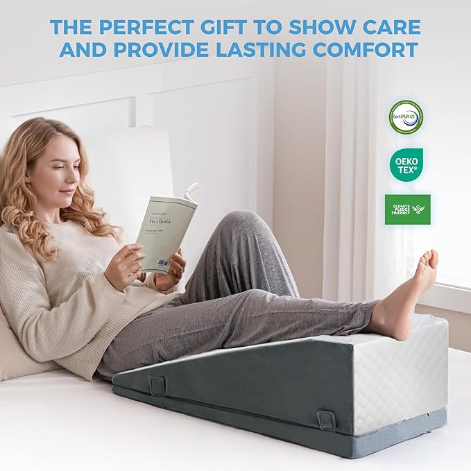 Ganondorf Leg Elevation Pillow, Premium Foam Leg Support Adjustable Wedge Pillow Relieves Joint Pain After Surgery Ergonomic Curve for Leg Support Promote Blood Circulation Single Leg