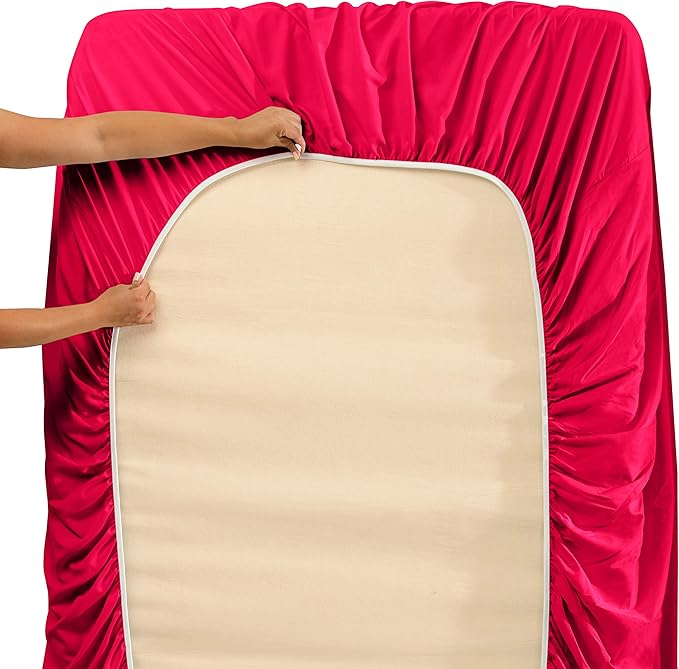 Clara Clark Full Sheets, 6 Piece Set - Hotel Luxury Bed Sheets, Super Soft Bedding Set, Full Size, Hot Pink