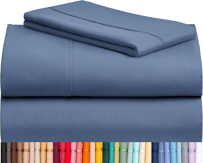 LuxClub 3 PC Sheet Bed Sheets Deep Pockets 18" Eco Friendly Wrinkle Free-Kids-Fitted Sheets Machine Washable Hotel Bedding Silky Soft - Oxford Twin